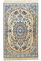 #2636 Beige Persian Nain Nau La on cotton base